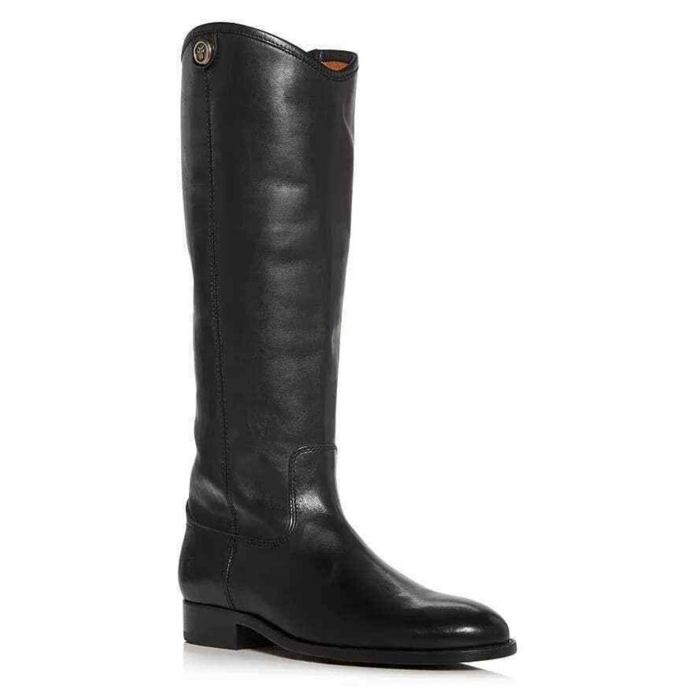 Frye Melissa Button 2 Black Riding Cowboy Tall Knee Boots Shoes Flats 8.5 New